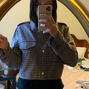 clueless inspired purple plaid crop top